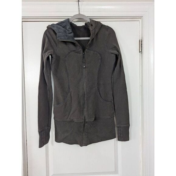 lululemon athletica Tops - Lululemon Scuba Hoodie women's size 6 gray green sweatshirt zip up tunic